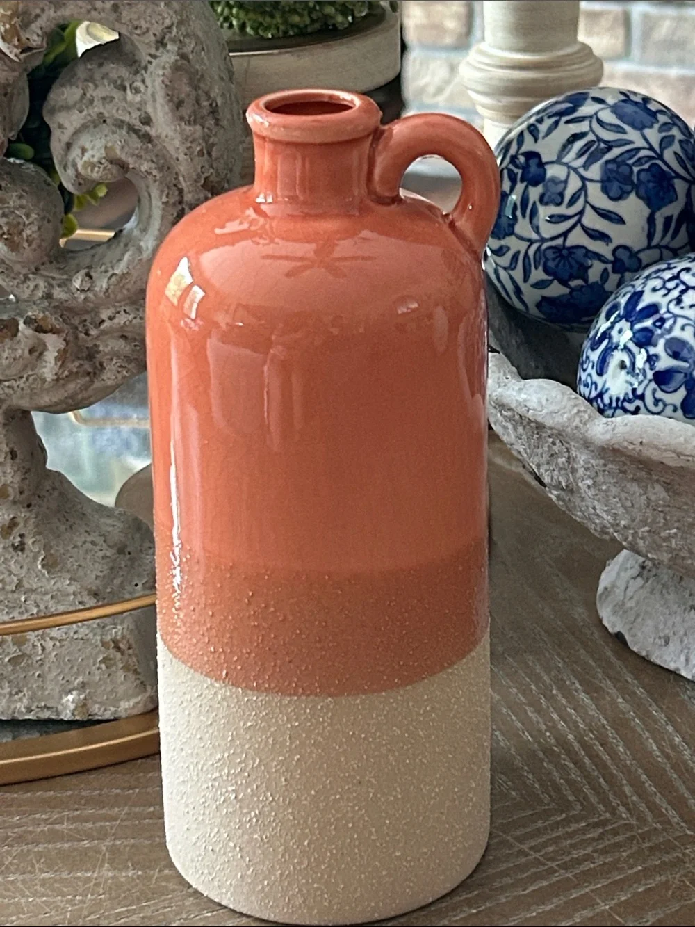 NEW! Western Terracotta Ceramic Two-Tone Southwestern Jug Vase